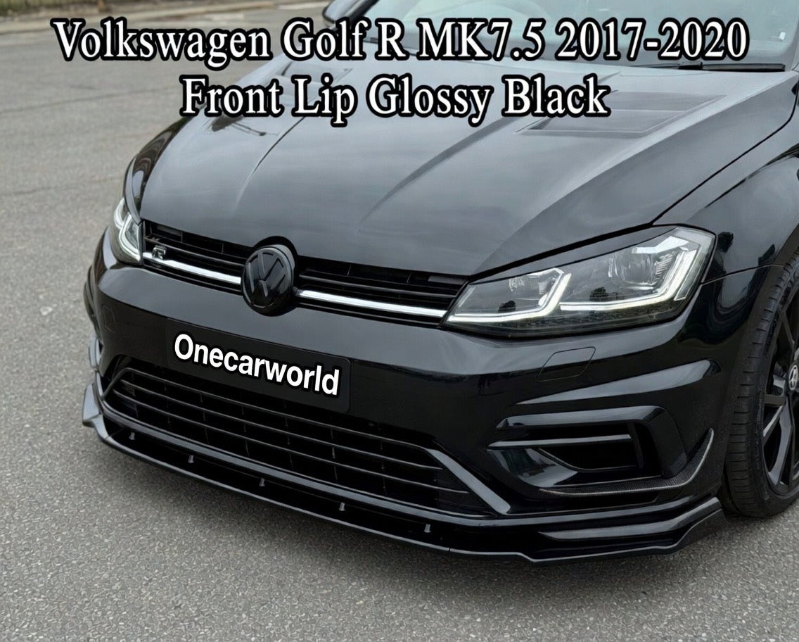 Volkswagen Golf R MK7.5 2017-2020 Front Lip Glossy Black Onecarworld