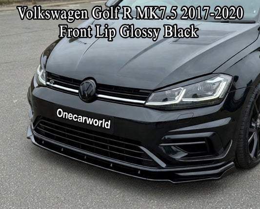 Volkswagen Golf R MK7.5 2017-2020 Front Lip Glossy Black Onecarworld