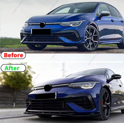 Volkswagen Golf MK8 2020+ Front Lip Glossy Black Onecarworld