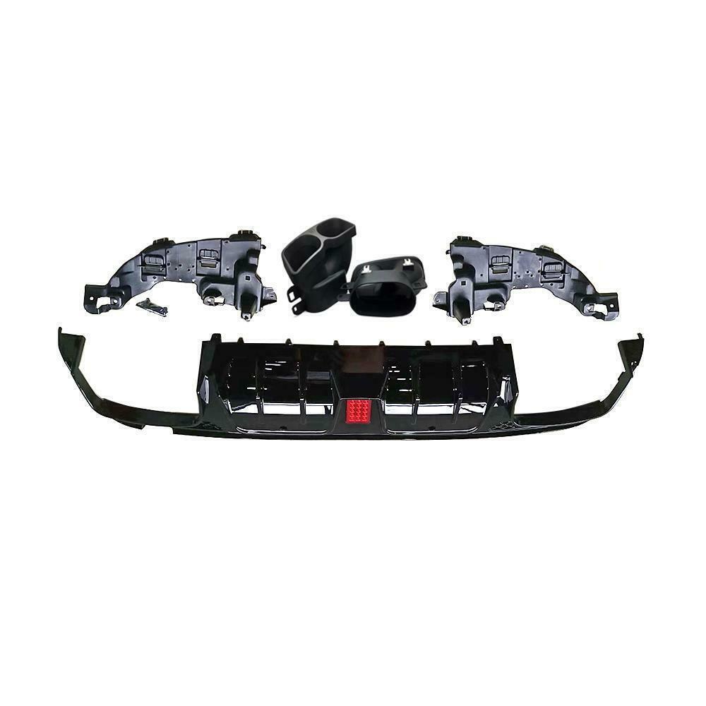 MERCEDES BENZ W205 C63 C43 2015-2021 SEDAN AMG PACKAGE B STYLE REAR BUMPER DIFFUSER+EXHAUST TIPS - ONECARWORLD