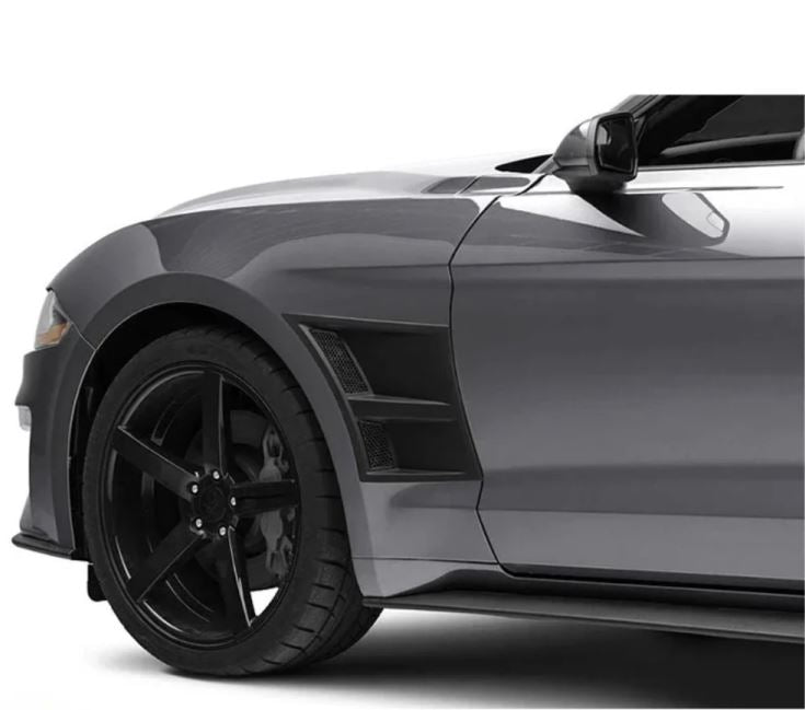 Ford Mustang Front Fender Side Scoops Vent 3D Style | 2015–2023 | ABS Plastic | Paintable | Onecarworld