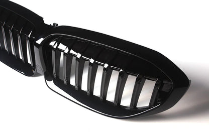 BMW 3 Series G20 G21 G28 2019-2022 Gloss Black Single Slat Front Kidney Grille Replacement Onecarworld