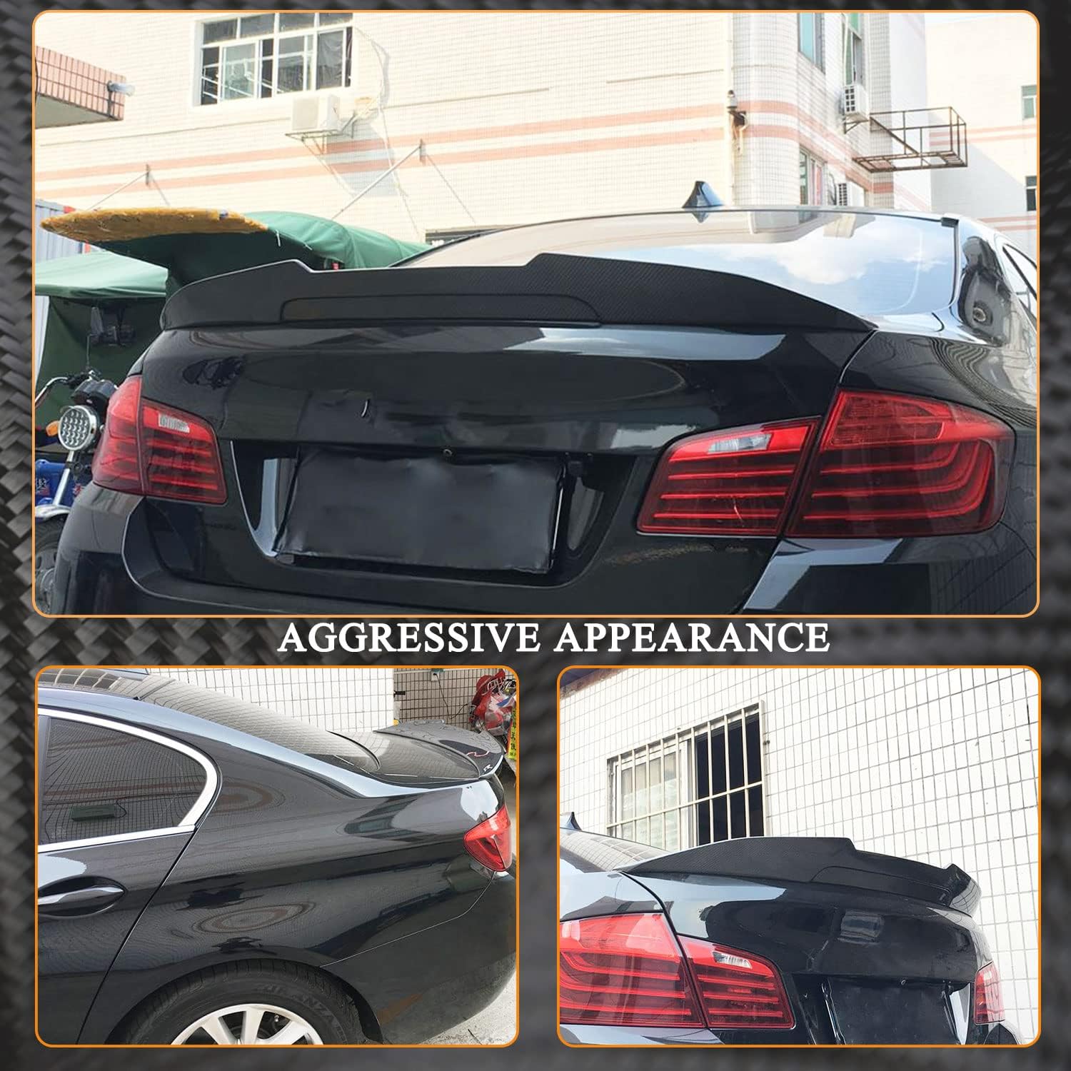 Rear Spoiler for 2013-2020 BMW 4 Series F36 4 Door PSM Style Trunk Wing Air Dam Splitter Glossy Black - ONECARWORLD