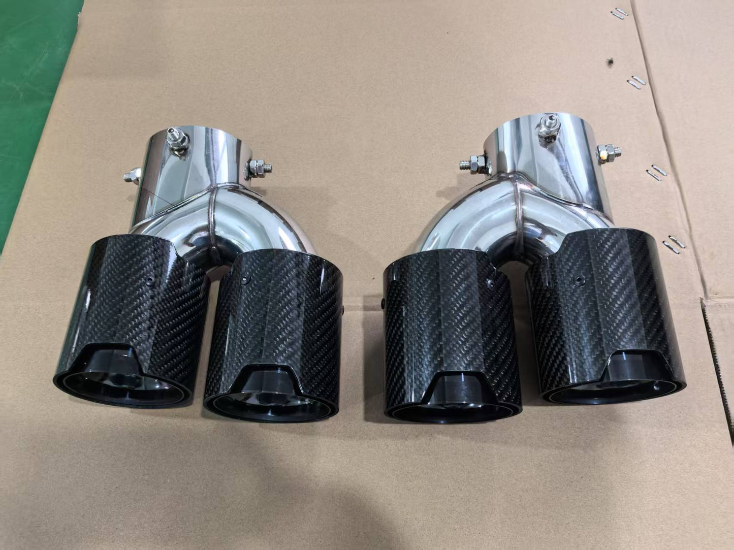 BMW M340i G20 G21 G22 G23 M440i G42 M240i Muffler Tailpipe Exhaust System Carbon Fiber Style Exhaust Tip Quad Style Compatible Onecarworld