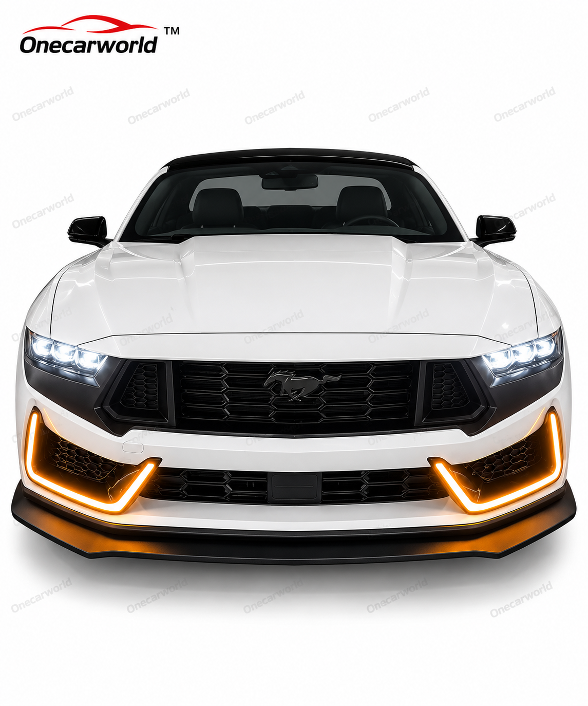 2024+ Ford Mustang Dark Horse Style Front Bumper Conversion – LED Grille Onecarworld