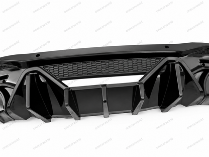 Mustang 2024+ Dark Horse Style Rear Diffuser | Glossy Black | For EcoBoost & GT | OneCarWorld