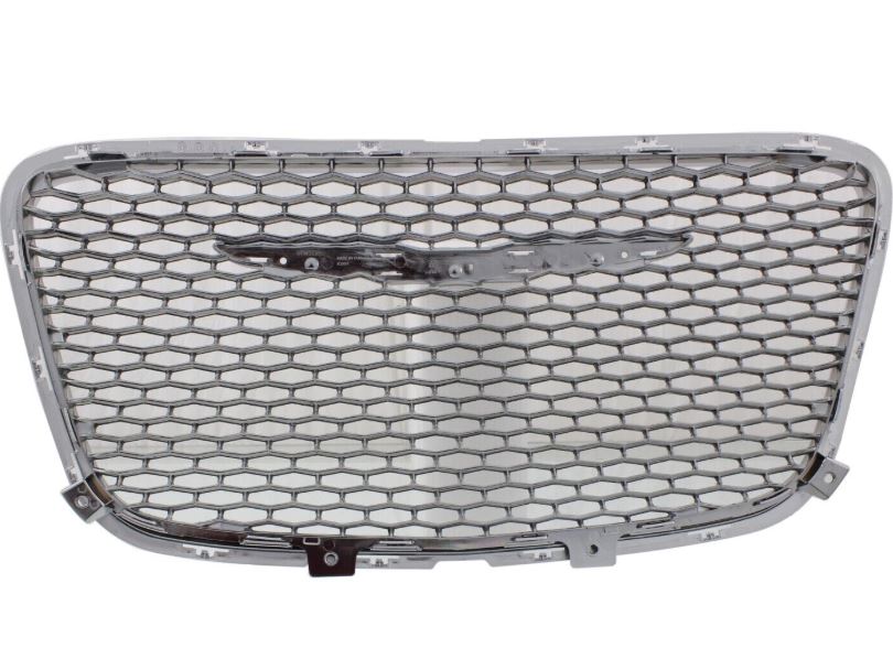 Chrysler 300 2015–2023 Front Grille – Painted Bright Black with Satin Chrome Frame | TG ONECARWORLD