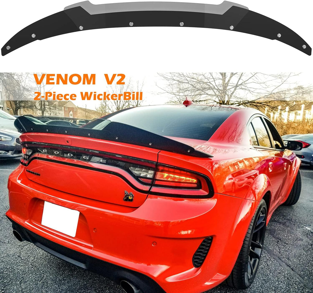 Wicker Rear Spoiler Rear Wicker Bill Spoiler Venom V2 for Dodge Charger 2015-2021 SRT Scat ...