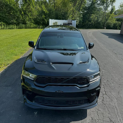 For 2021–2025 Dodge Durango SRT Style Front Bumper Lip (Unpainted) & Rear Diffuser (Gloss Black) Conversion Kit