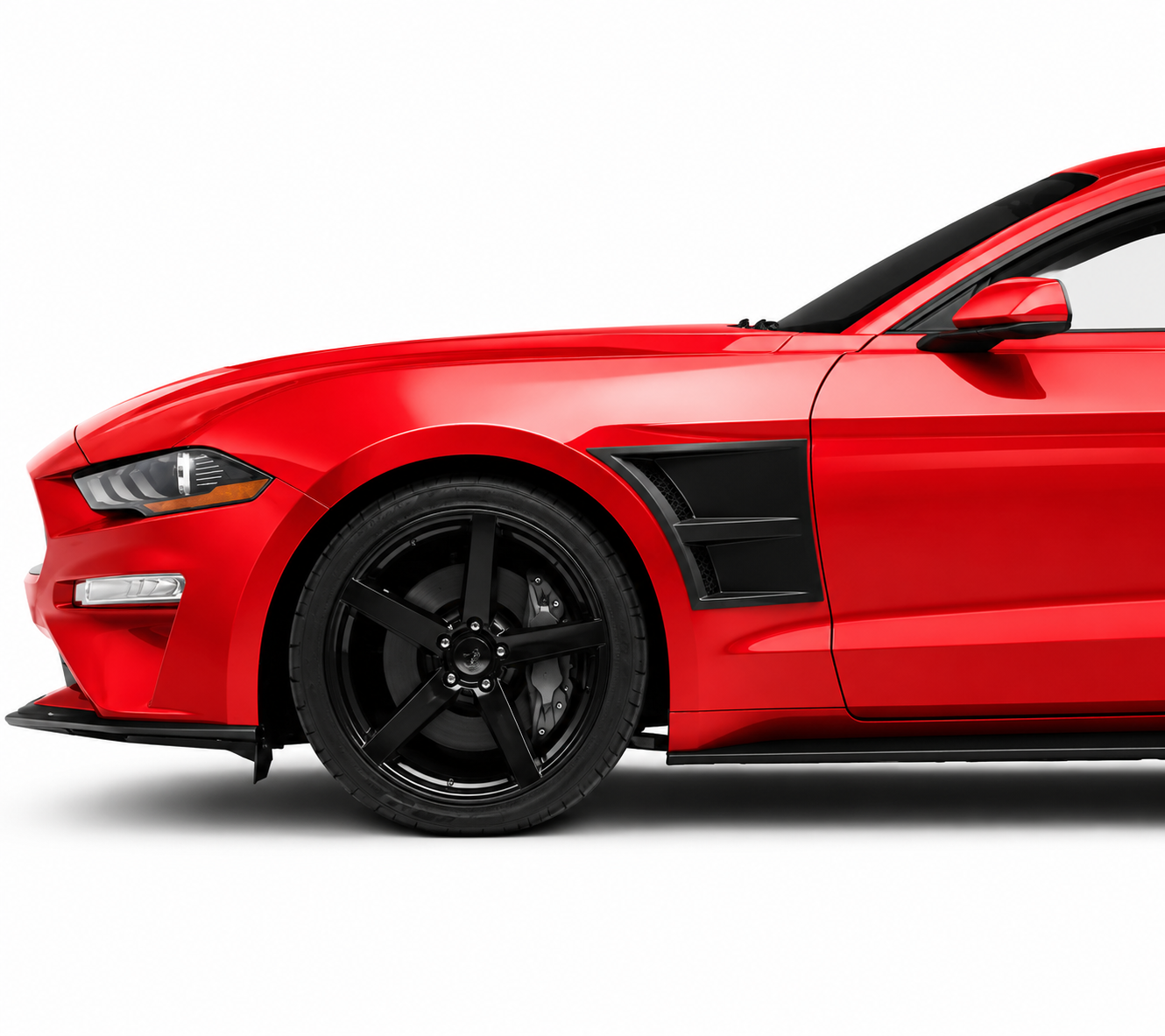 Ford Mustang Front Fender Side Scoops Vent 3D Style | 2015–2023 | ABS Plastic | Paintable | Onecarworld