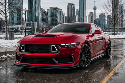 2024+ Ford Mustang Dark Horse Style Front Bumper Conversion – LED Grille – Black – Onecarworld