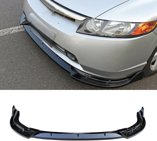 Honda Civic Front Bumper Lip 2006–2011 Gloss Black Onecarworld