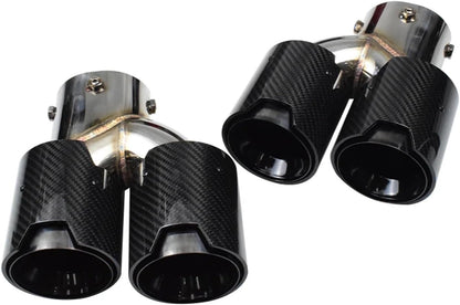 BMW M340i G20 G21 G22 G23 M440i G42 M240i Muffler Tailpipe Exhaust System Carbon Fiber Style Exhaust Tip Quad Style Compatible Onecarworld