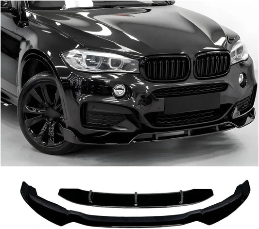 BMW X6 F16 2014–2018 Front Lip Splitter One Piece Lip Gloss Black Onecarworld