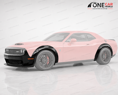 Dodge Challenger Demon Style Front Bumper with Lip, Fender Flares 2015-2023 | Polypropylene | Unpainted  Onecarworld