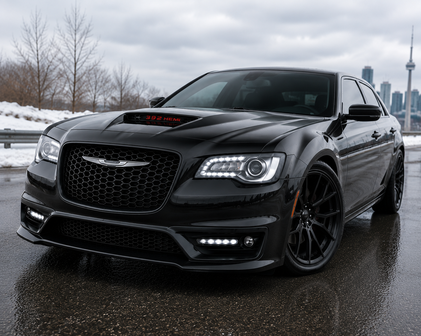 Chrysler 300S Front Bumper Conversion Kit 2012-2023 Glossy Black Sport Style | Onecarworld