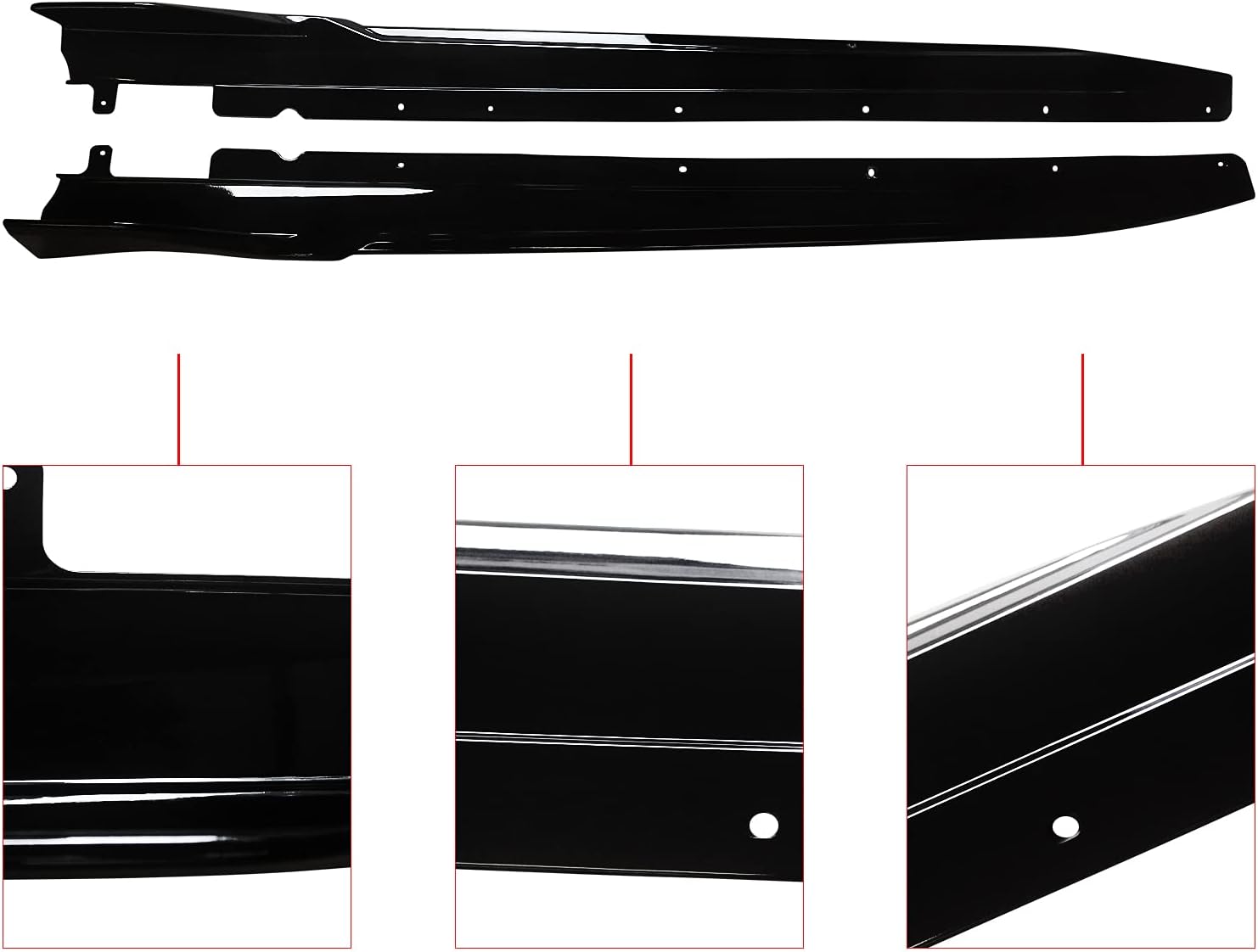 Side Skirts for 2019-2023 BMW G20 G28 3 Series M Sport Gloss Black 3D Racing Style Extension Rocker Panels - ONECARWORLD