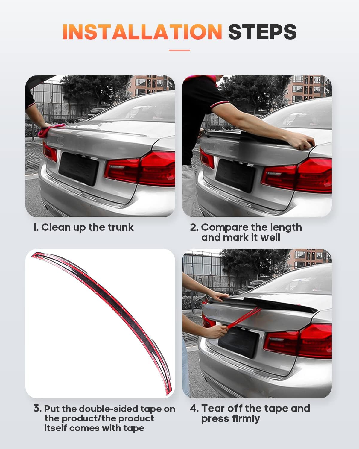 Dodge Charger Spoiler Wing Body Kits Hellcat Style Fits for 2011-2020 Glossy Black - ONECARWORLD
