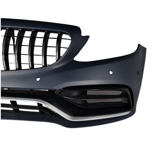 Conversion Front Bumper Kit For Mercedes-Benz W205 C-Class 2014–2020 | Upgrade to AMG C63/C63S Style