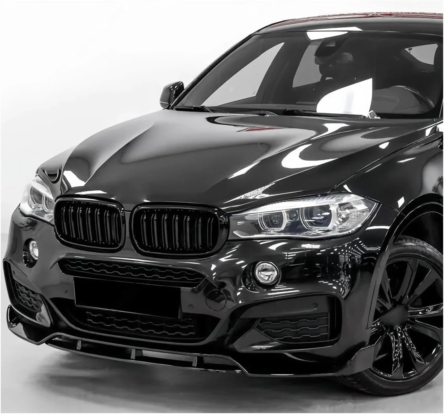 BMW X6 F16 2014–2018 Front Lip Splitter One Piece Lip Gloss Black Onecarworld