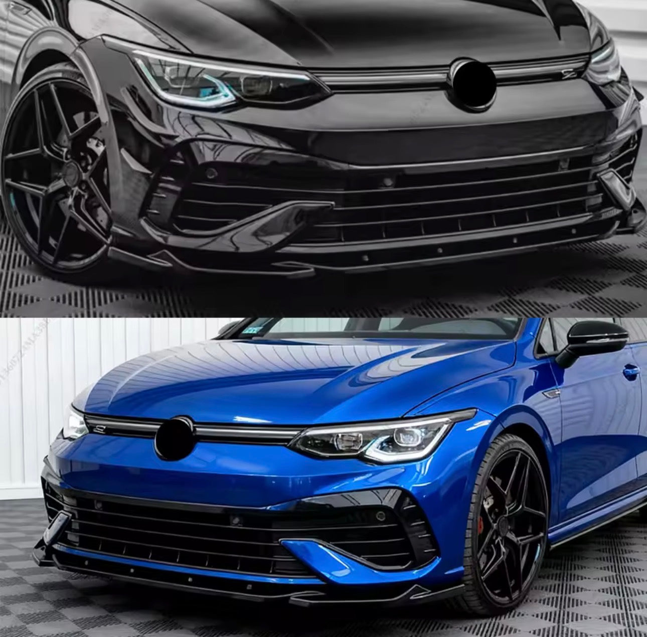 Volkswagen Golf MK8 2020+ Front Lip Glossy Black Onecarworld
