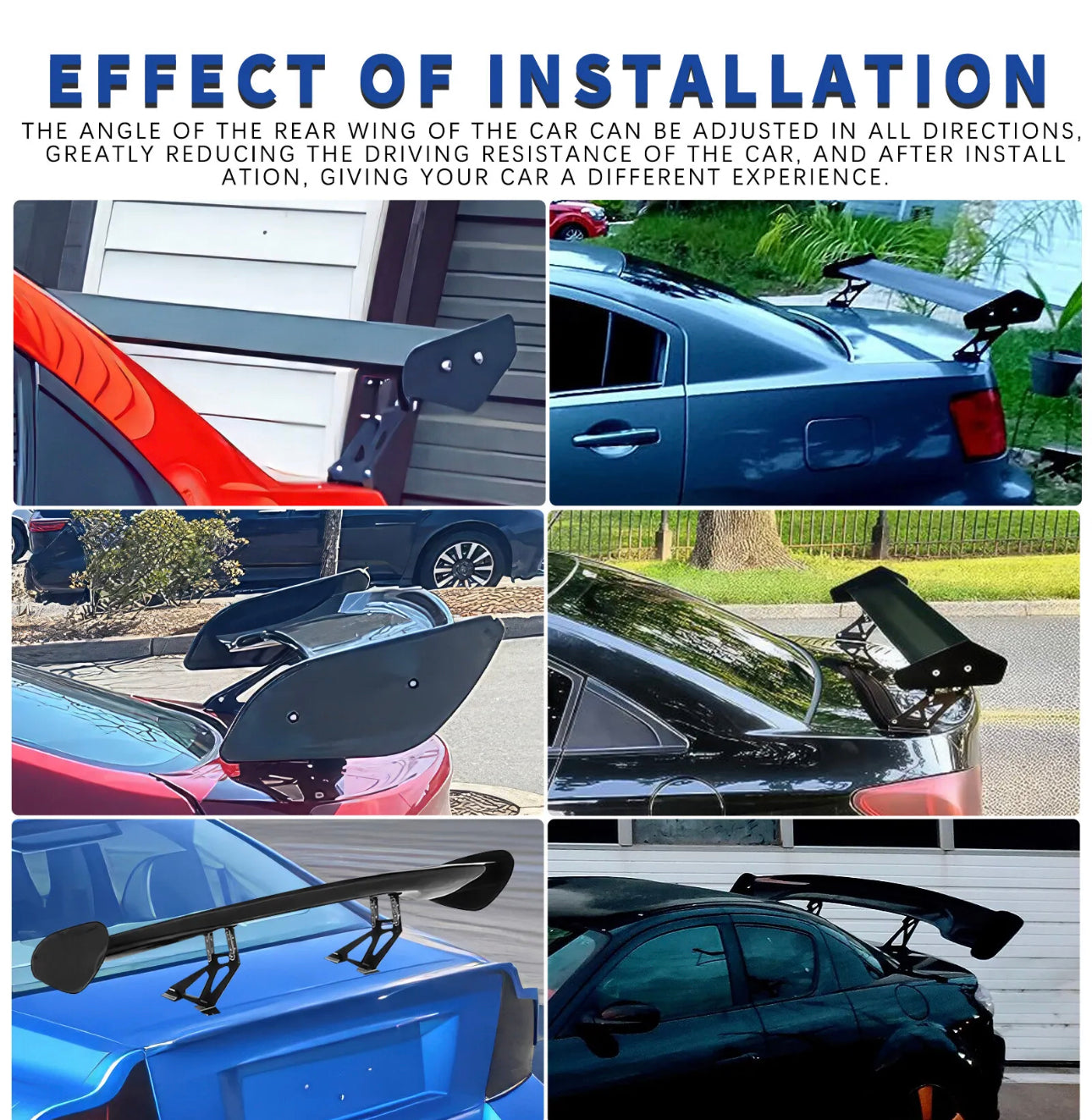 UNIVERSAL 57INCH DRAGON-3 STYLE GLOSSY BLACK REAR TRUNK SPOILER WING FOR ALL SEDAN CARS - ONECARWORLD
