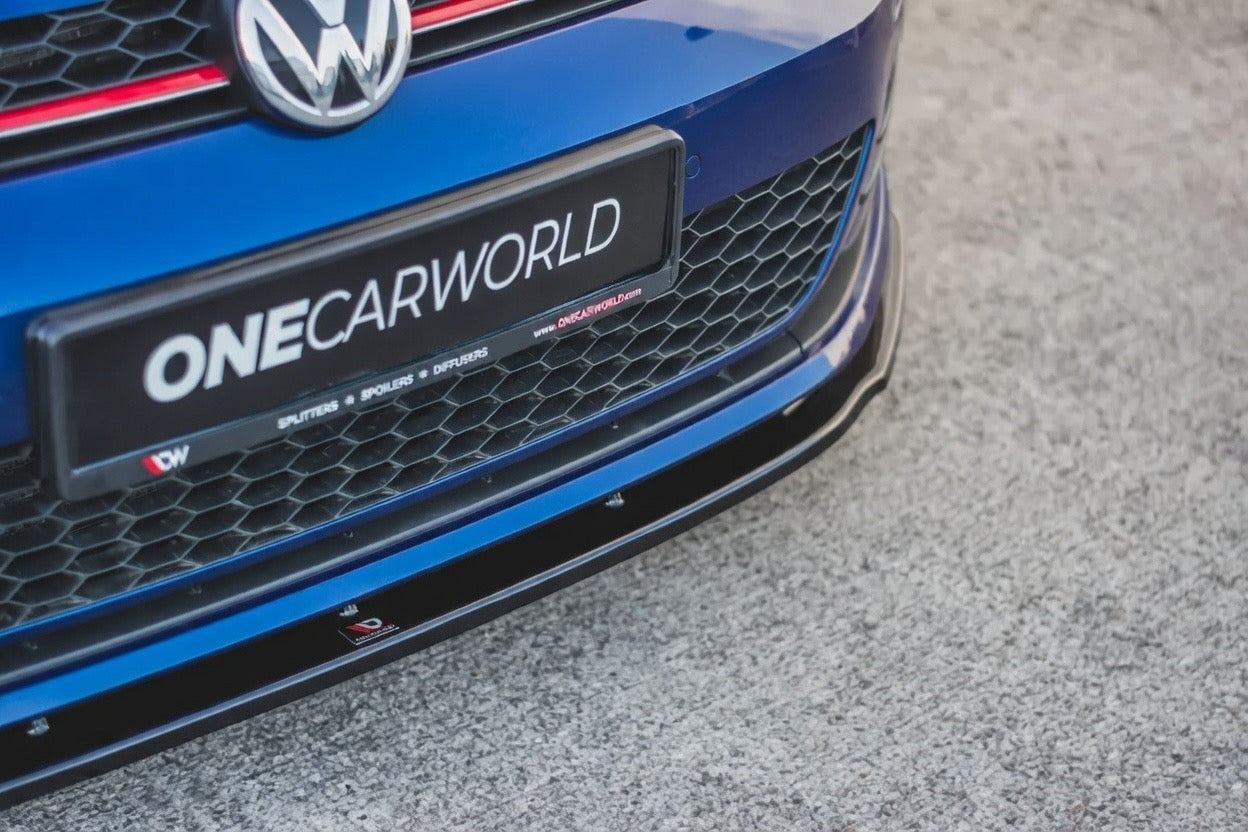 Volkswagen Golf MK7 GTI 2014–2016 Front Lip Splitter One Piece Gloss Black ABS Lower Spoiler Onecarworld