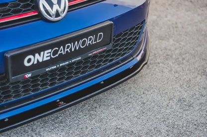 Volkswagen Golf MK7 GTI 2014–2016 Front Lip Splitter One Piece Gloss Black ABS Lower Spoiler Onecarworld