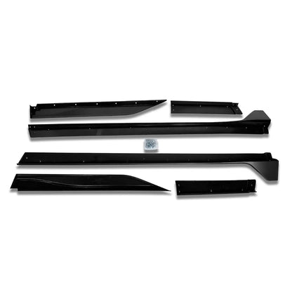 Ford Mustang GT500 Style 
2010-2014 Glossy Black Side Skirts  for all trims Onecarworld