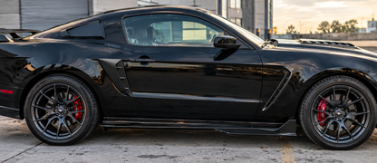 Ford Mustang GT500 Style 
2010-2014 Glossy Black Side Skirts  for all trims Onecarworld