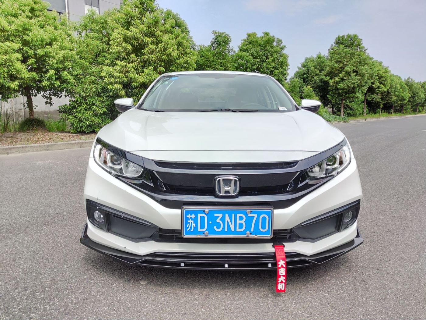 Honda Civic 10th Gen  2016-2020 One Piece Double Layer Front Lip Glossy Black