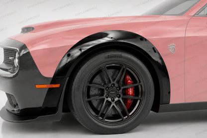 Dodge Challenger Demon Style Front Bumper with Lip, Fender Flares 2015-2023 | Polypropylene | Unpainted  Onecarworld