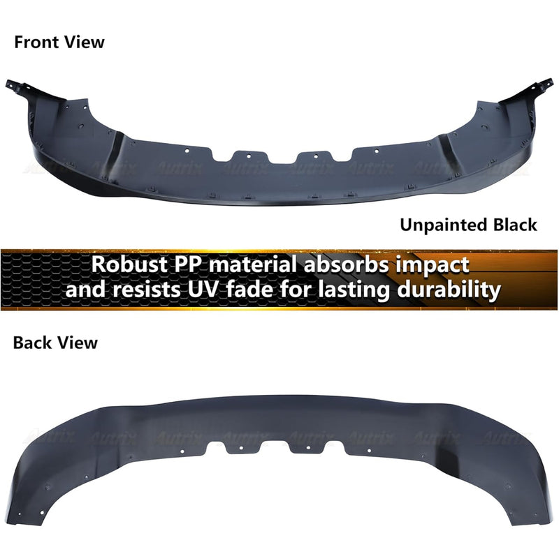 For 2021–2025 Dodge Durango SRT Style Front Bumper Lip (Unpainted) & Rear Diffuser (Gloss Black) Conversion Kit