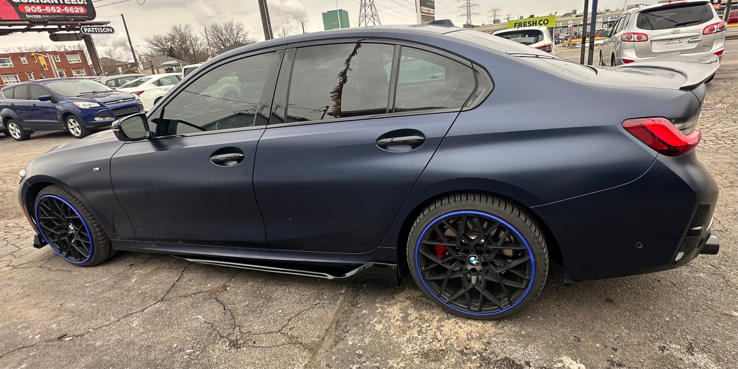 Side Skirts for 2019-2023 BMW G20 G28 3 Series M Sport Gloss Black 3D Racing Style Extension Rocker Panels