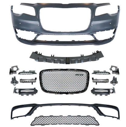 Chrysler 300 SRT 2012-2023 Style Front Bumper Conversion Unpainted PP With Fog Lights & DRL Onecarworld