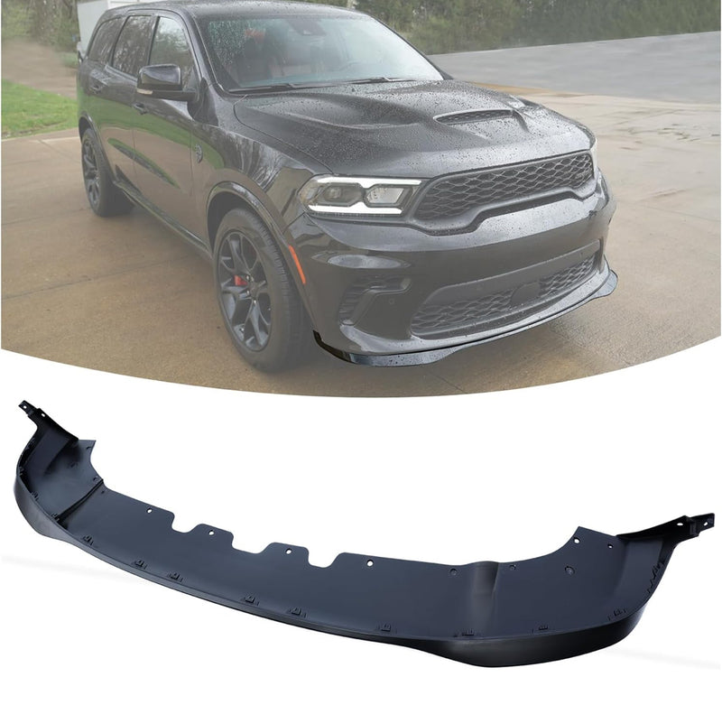 For 2021–2025 Dodge Durango SRT Style Front Bumper Lip (Unpainted) & Rear Diffuser (Gloss Black) Conversion Kit