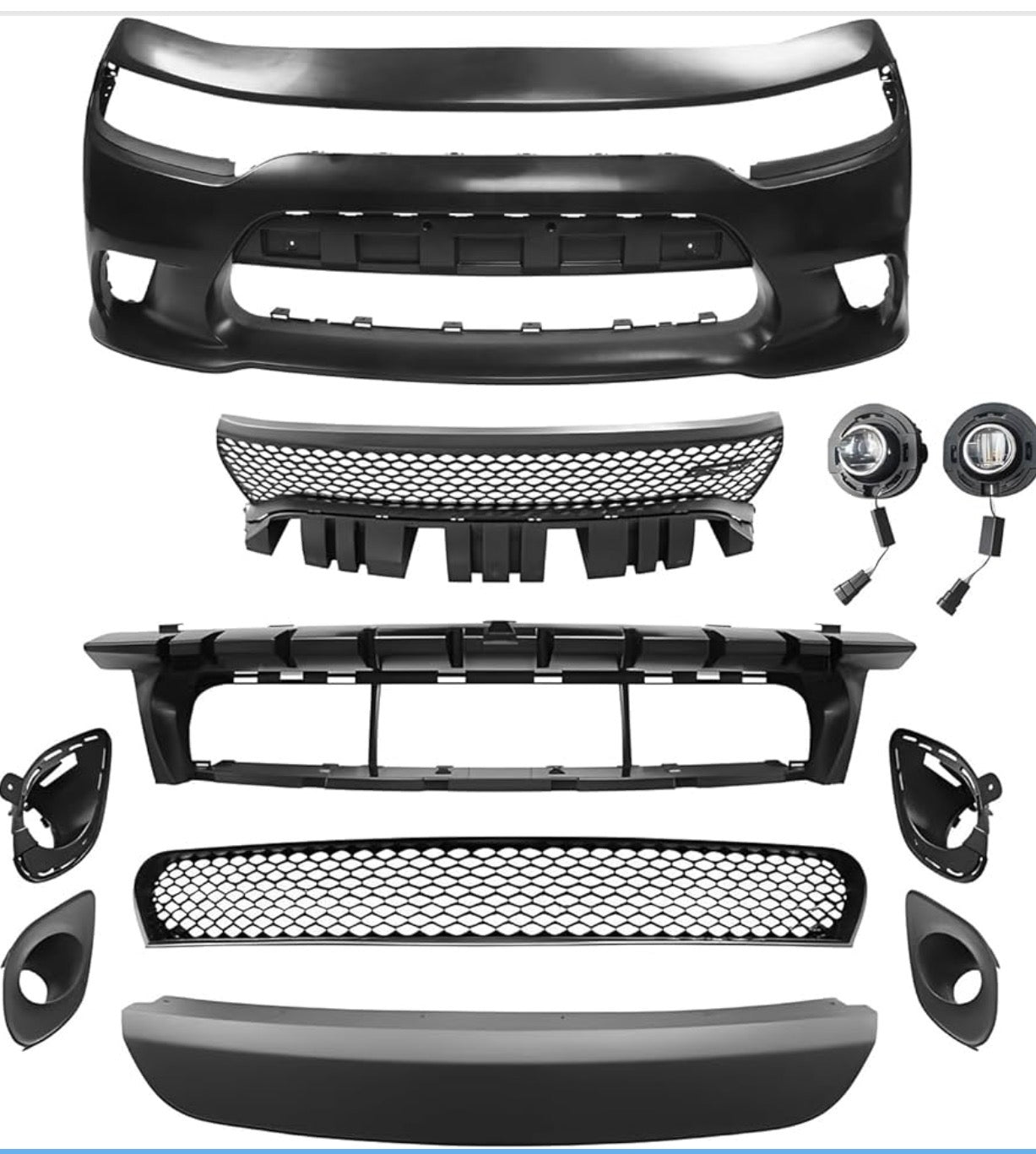 Dodge Charger Front Bumper SRT Body Kit 2015-2023 With Fog Lamp Option Black Onecarworld