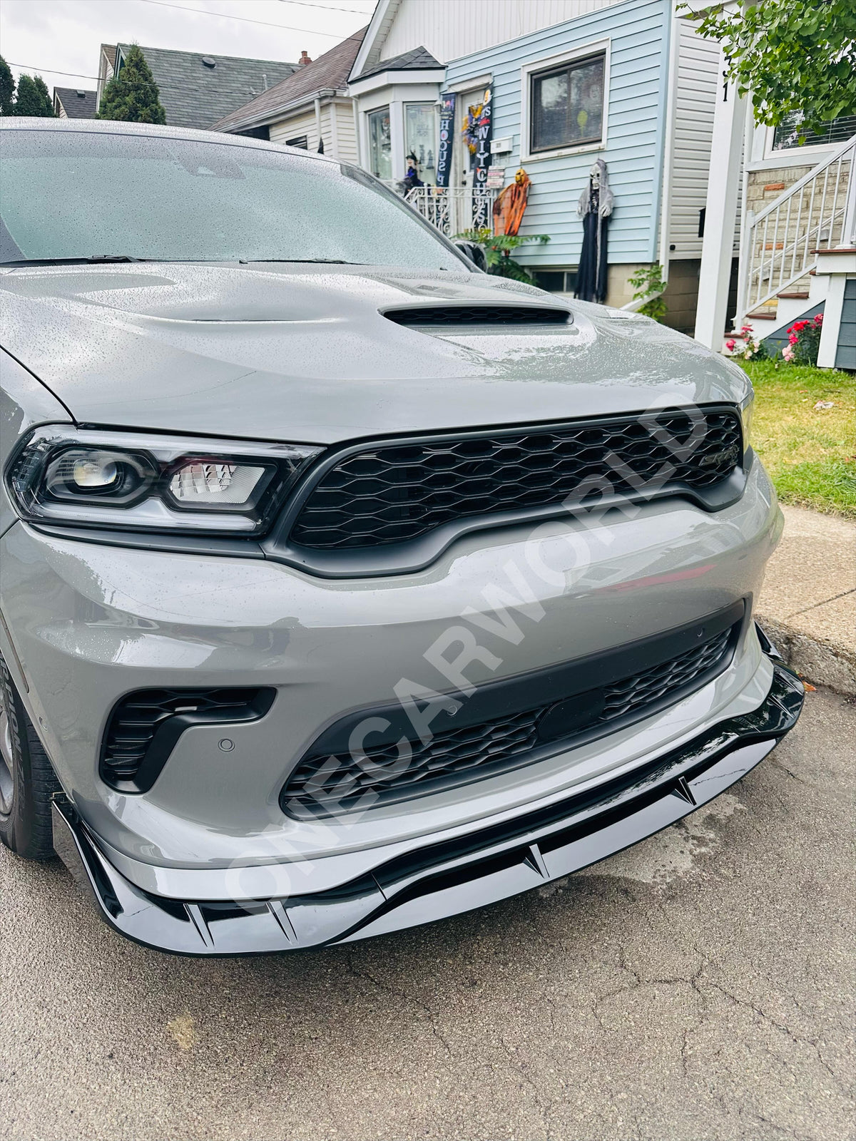 V3R Double Deck Front Bumper Lip Splitter for 2021-2024 Dodge Durango SRT Hellcat - ONECARWORLD
