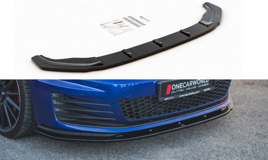 Volkswagen Golf MK7 GTI 2014–2016 Front Lip Splitter One Piece Gloss Black ABS Lower Spoiler Onecarworld