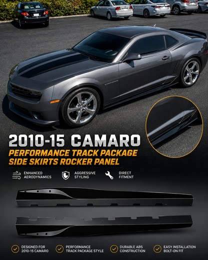 Chevrolet Camaro Side Skirts Rocker Panel 2010-2015 Gloss Black Onecarworld