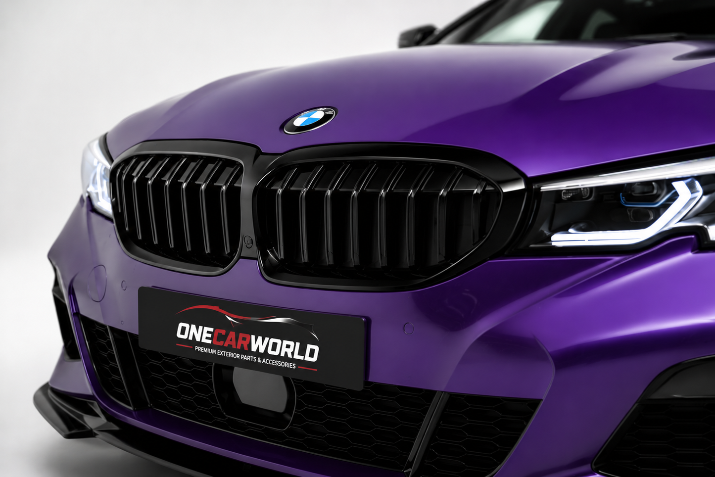 BMW 3 Series G20 G21 G28 2019-2022 Gloss Black Single Slat Front Kidney Grille Replacement Onecarworld