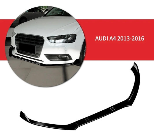 Audi A4 Quattro 2013-2016 Glossy Black Flexible Unbreakable Plastic Front Lip – OneCarWorld