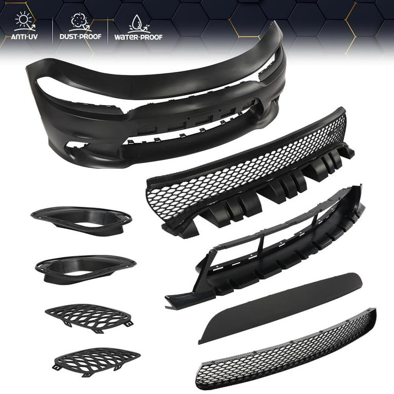 Dodge Charger Front Bumper 2015-2023 SRT Style Conversion Kit Unpainted PP Without Fog Lamp Option Onecarworld