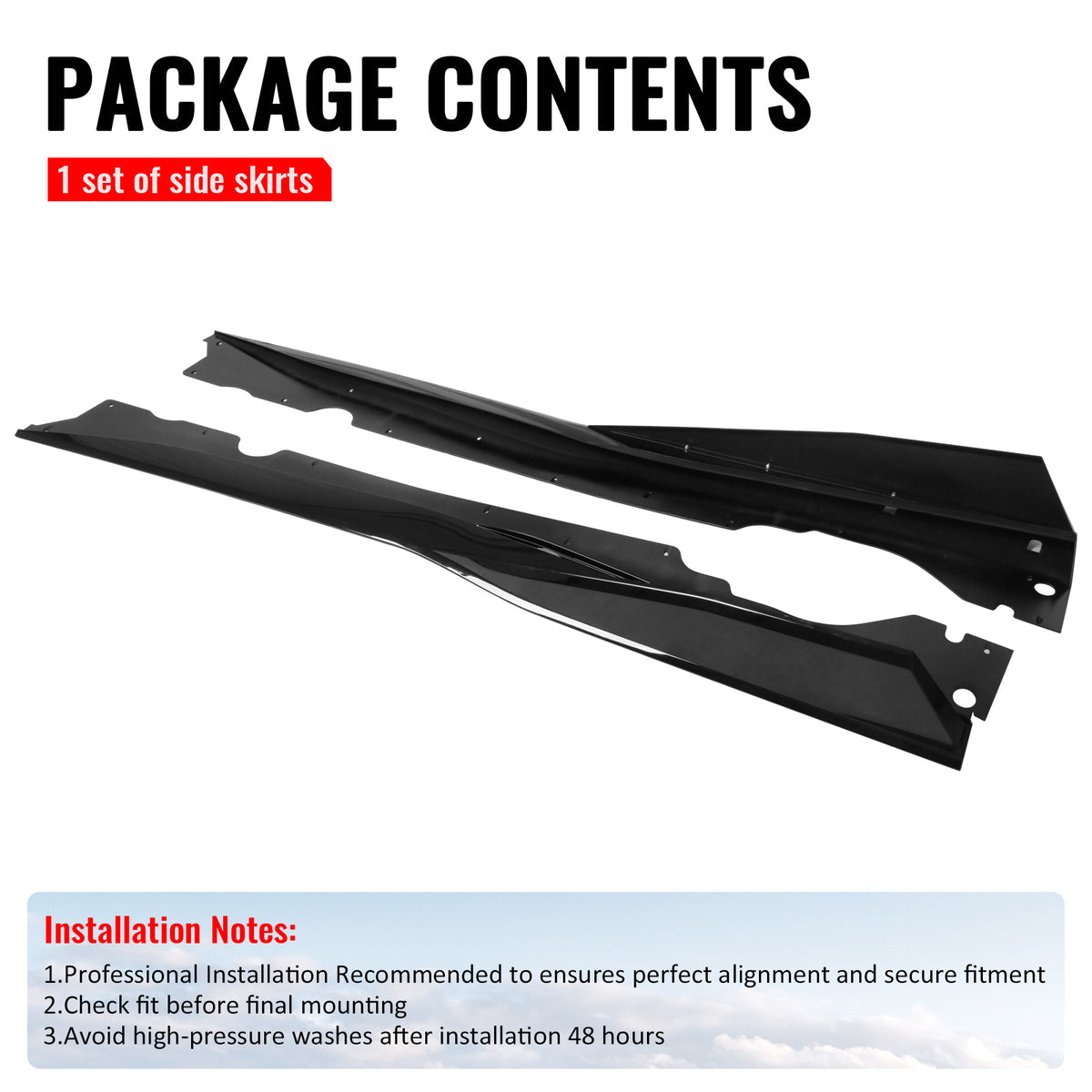 Chevrolet Corvette C8 V1 B Style Gloss Black Side Skirts | 2020-2025 | Premium ABS Aero Side Splitters | Onecarworld