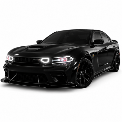 Dodge Charger Widebody Front Grille with LED Snorkel Lights & Legs 2015-2023 Gloss Black | Onecarworld