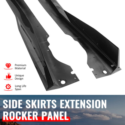 Chevrolet Corvette C8 V1 B Style Gloss Black Side Skirts | 2020-2025 | Premium ABS Aero Side Splitters | Onecarworld