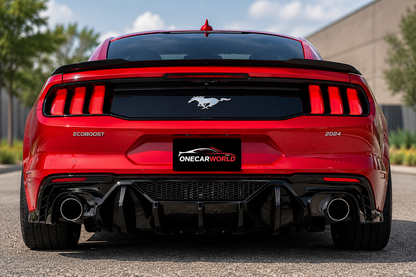 Mustang 2024+ Dark Horse Style Rear Diffuser | Glossy Black | For EcoBoost & GT | OneCarWorld