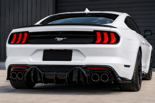 Mustang 2024+ Dark Horse Style Rear Diffuser | Glossy Black | Dual Outlet | For EcoBoost & GT | OneCarWorld