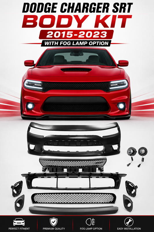Dodge Charger Front Bumper SRT Body Kit 2015-2023 With Fog Lamp Option Black Onecarworld