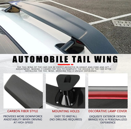 UNIVERSAL CARBON STYLE REAR TRUNK SPOILER WING FOR ALL SEDAN CARS WITH FLAT SURFACE TRUNK. - ONECARWORLD
